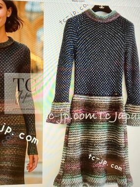CHANEL tweed knitted dress
